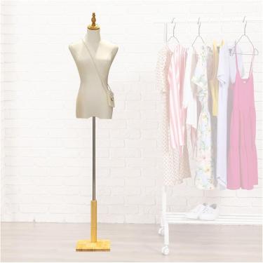 Imagem de Alfaiates Femininos Manequim Forma De Vestido Feminino Manequim Torso Corpo, Altura Ajustável 120cm-182cm Exibição De Roupas Alfaiates Torso De Costura Manequim Para Exibiç, Natural, A