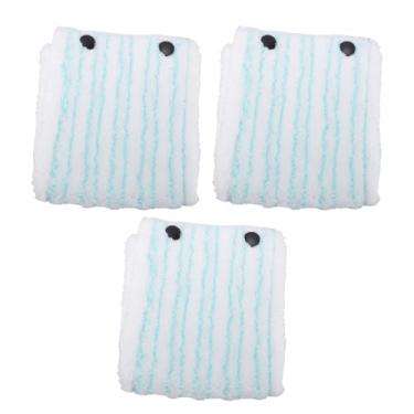 Imagem de Pssopp Substituição Plana de Pano do Esfregão de 3 Pces, Almofadas do Esfregão da Limpeza da Substituição Assoalho de Madeira Uso Duplo Molhado e Seco para a Limpeza Doméstica