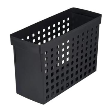 Imagem de Caixa arquivo plástico preta para pastas suspensas, organização de documentos A4, estrutura resistente, ideal para escritórios, arquivos e uso diário (Estreito)