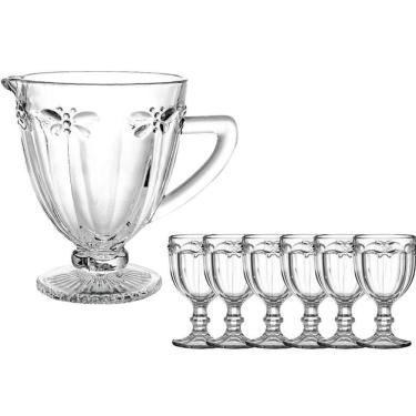 Imagem de Jogo de Taças Luxx Ellegance 335ml 6 und  Flowers Crystal com Jarra