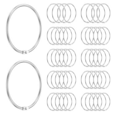 Imagem de 50 anéis grandes de fichário de 7,6 cm, resistente à ferrugem, anéis de fichário de folhas soltas de metal resistente à ferrugem para cartões de índice, caderno, escritório, casa