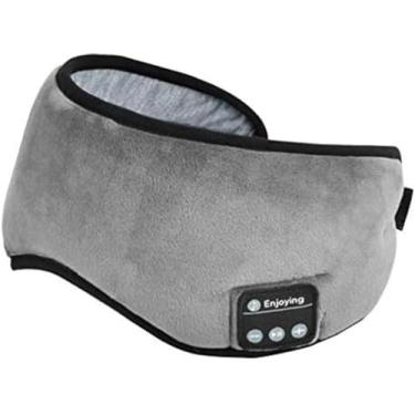 Imagem de Máscara para Dormir com Fone de Ouvido Bluetooth, Tapa Olho Ajustavel Super Macio Para Descanso Cinza
