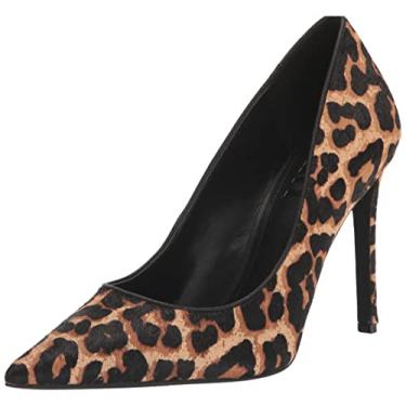 Imagem de DKNY Sandália feminina de couro envernizado, bico fino, salto alto, Leopardo, 39