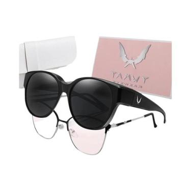 Imagem de Óculos De Sol Redondos Unissex Para Usar Sobre Óculos, Proteção UV Par