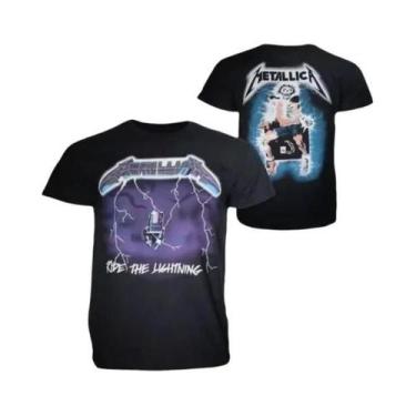Imagem de Camiseta Masculina Adulta Preta Metallica Justice for All Heavy Metal,