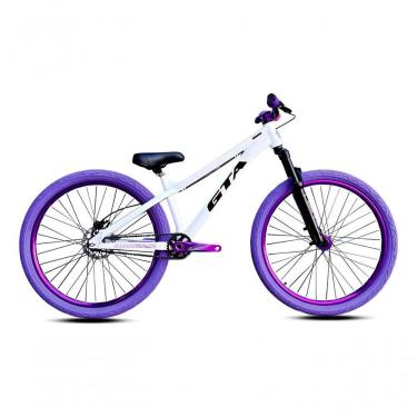 Imagem de Bicicleta Aro 26 Freeride Gta Gravity Freio Hidráulico Shimano Cubo K7 Barulhento Garfo C-trava Pneu Flame Roxo - Branco