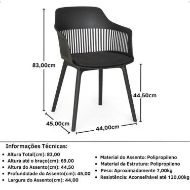 Imagem de Kit Com 5 Cadeiras Para Sala De Jantar Marcela Preto