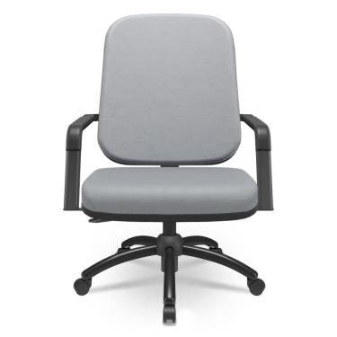 Imagem de Cadeira De Escritório Giratória Com Braço Preta Magno P03 Vinil Cinza - Lyam Decor