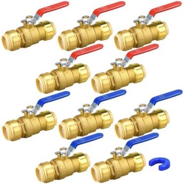 Imagem de Válvula de esfera Push Fit 3/4 de porta completa com clipe de desconex