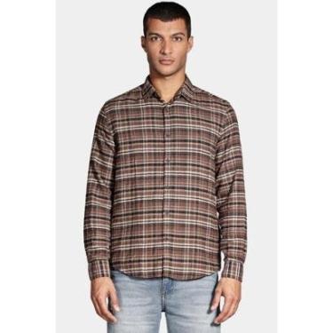 Imagem de Camisa Aramis Manga Longa Regular Marrom-Masculino