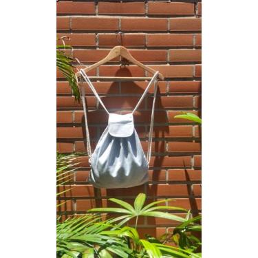 Imagem de Sacochila Ecológica Ogbon C/ Aba Top - Linha Reciclados, Cinza claro