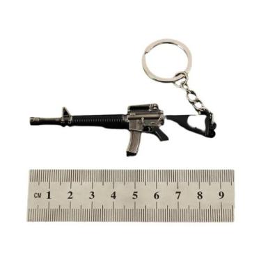 Imagem de Chaveiro Modelo De Mini Arma 9CM M16A1, Pingente De Metal, Joia, Porta