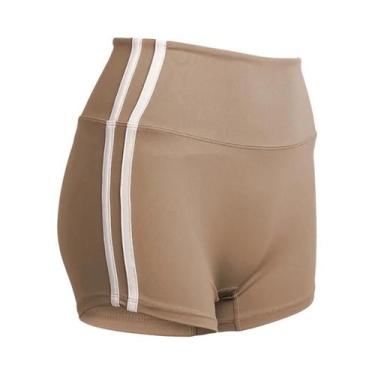 Imagem de Shorts Femininos Pretos Com Listras Laterais Contrastantes Para Ciclis