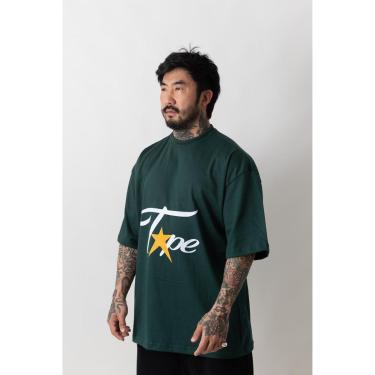 Imagem de Camiseta Oversized Gola Alta Superstarr Verde Escuro-Unissex