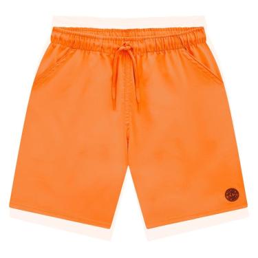Imagem de Bermuda Infantil Menino em Nylon Laranja Neon Onda Marinha-Masculino