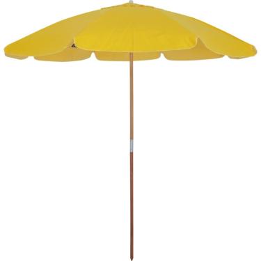 Imagem de Guarda Sol 2,20 Metros em Bagum Guararapi Amarelo com Cabo de Madeira Bel
