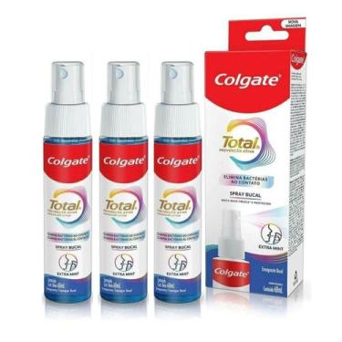 Imagem de Enxaguante Bucal Colgate Total Spray 60ml Com 3 Unidades