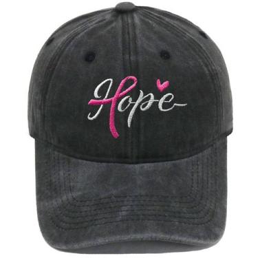 Imagem de Boné de beisebol de algodão bordado liso Hope Ribbon - Yiweisai