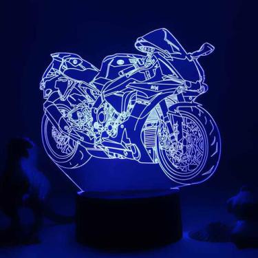 Imagem de Motocicletas LED 3D que mudam de cor com luz noturna para crianças - Y