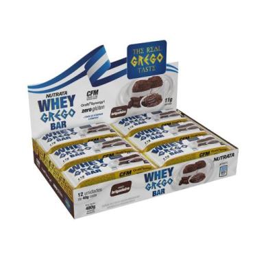 Imagem de Whey Grego Bar Barra de proteína Caixa com 12 barrinhas Nutrata, Briga