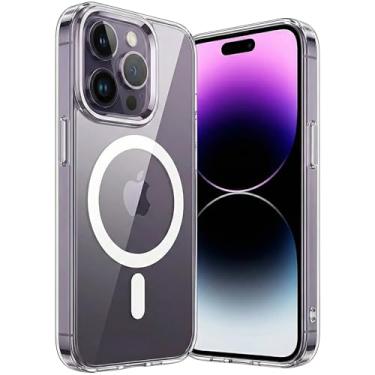 Imagem de Capa Mag-safe para [iPhone 14 Pro MAX] Capinha Slim Magnética Premium com [Proteção de Câmera] Clear Case Transparente [Anti-Amarelamento] Resistente a Riscos e Anti Impacto