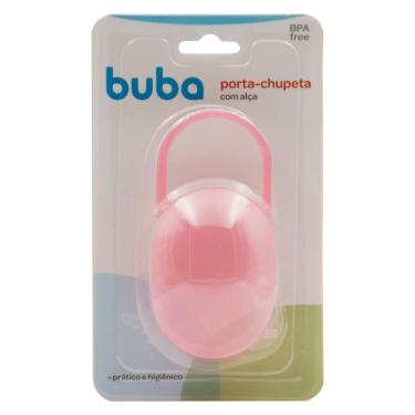 Imagem de Porta Chupeta com Alça Plástico Bebê Infantil Rosa Buba