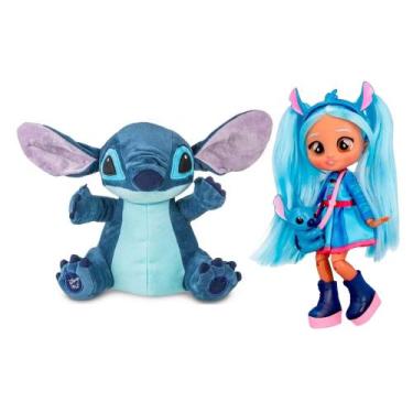Imagem de COMP Kit Stitch Disney: Pelúcia 30cm com Luz e Som + Boneca BFF Cry Ba