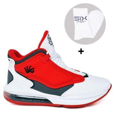 Imagem de Tenis Basquete Six Street Ankaa - Vermelho Branco-Unissex