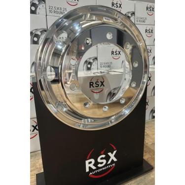 Imagem de Roda de Aluminio Caminhão 295 8,25x22,5 Auto BrilhoBorda Larga - RSX