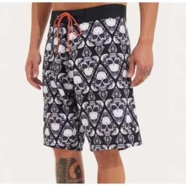 Imagem de Bermuda Água MCD Caveiras MCD 52cm Longo Preto 48-Masculino