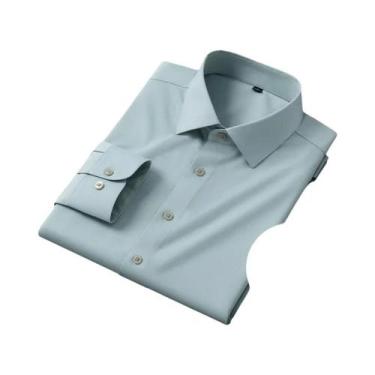 Imagem de Camisa Masculina Slim Fit De Fibra De Bambu Manga Longa Antirrugas Sem