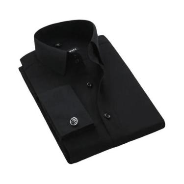 Imagem de Camisa De Negócios Masculina Slim Fit De Manga Longa Em Cor Sólida Com