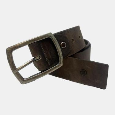 Imagem de Cinto masculino casual em couro legítimo - RIJEERO, Cinza, 90