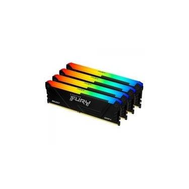 Imagem de Memória RAM Kingston Fury Beast, RGB, 64GB (4x16GB), 3200MHz, DDR4, CL16, Preto - KF432C16BB2AK4/64