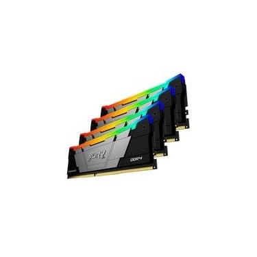 Imagem de Memória RAM Kingston Fury Renegade RGB, 32GB (4x8GB), DDR4, 3200MHz, CL16, Preto - KF432C16RB2AK4/32