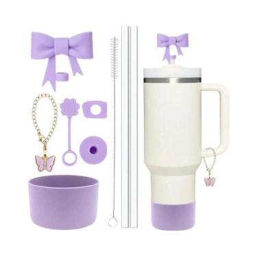 Imagem de Acessórios Para Copo Stanley 40oz: Kit 9 Peças Com Tampa De Silicone, 