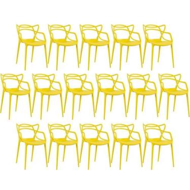 Imagem de Kit 16 Cadeiras Laráz Master Allegra de Jantar - Amarelo - Laraz