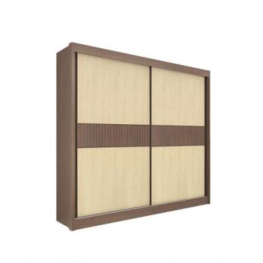 Imagem de Guarda Roupa Casal Cancun Ripado 2 Portas 6 Gavetas Sem Pés - D' Doro 