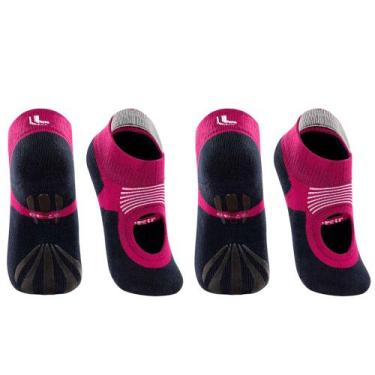 Imagem de Kit 2 Pares Meia Sapatilha Feminina Antiderrapante Lupo Sport Pilates 