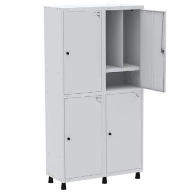 Imagem de Roupeiro De Aço 4 Portas Insalubre Grandes Com Pitao Com Sapateiro Cin