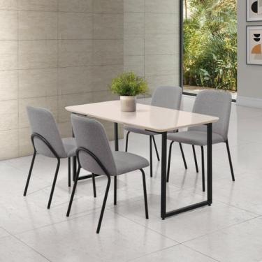 Imagem de Conjunto para Sala de Jantar com 4 Cadeiras Dora - Aço Nobre Móveis