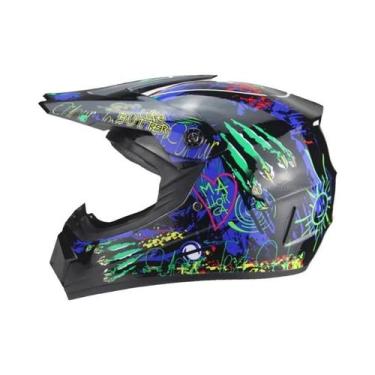 Imagem de Capacete Completo Para Crianças E Jovens Com Óculos De Motocross E Luv