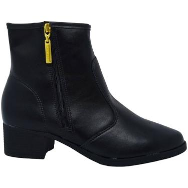 Imagem de Bota Feminina Casual Dia a Dia Passeio Trabalho Cano Baixo Salto Baixo Bico Redondo com Zíper Moleca 5346.107