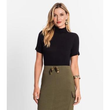 Imagem de Blusa Feminina Gola Alta ViscoTrico Básica Endless Preto, M, Preto