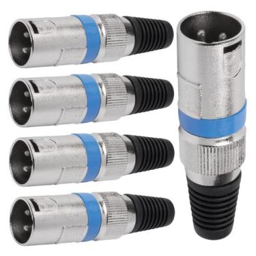 Imagem de Conector Xlr Macho Linha Azul Metalico Storm 05 Unidades