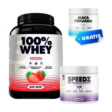 Imagem de Kit Whey Protein 900g Pré Treino 300g Suplemento em Pó 300g Energia e Rotina-Unissex
