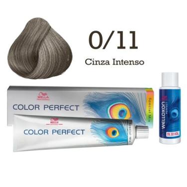 Imagem de Coloração Color Perfect 0/11 Cinza Intenso + Ox 30  Wella - Wella Prof