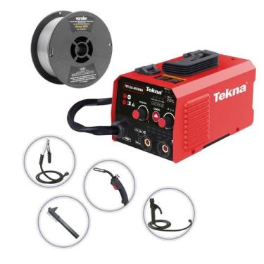 Imagem de Kit Máquina Inversora Solda MIG e MMA Tekna, 120A com Arame Incluso Pr