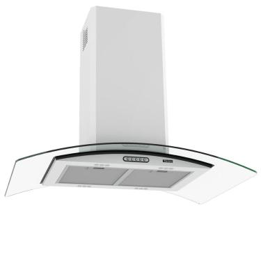 Imagem de Coifa de Ilha Terim Ilha Teto Vidro Curvo Branca 90cm com Exaustor e Depurador Branco 220V