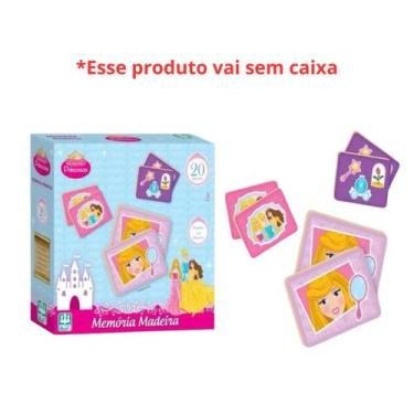 Imagem de Jogo Da Memória Princesas Infantil 20 Peças Em Madeira Resistente Idea